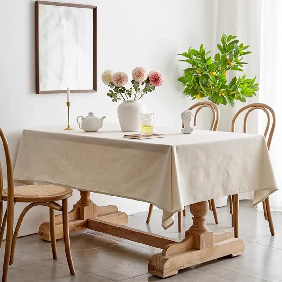 nappe table lin coton imperméable huile rustique crème minimaliste occasion fête mariage