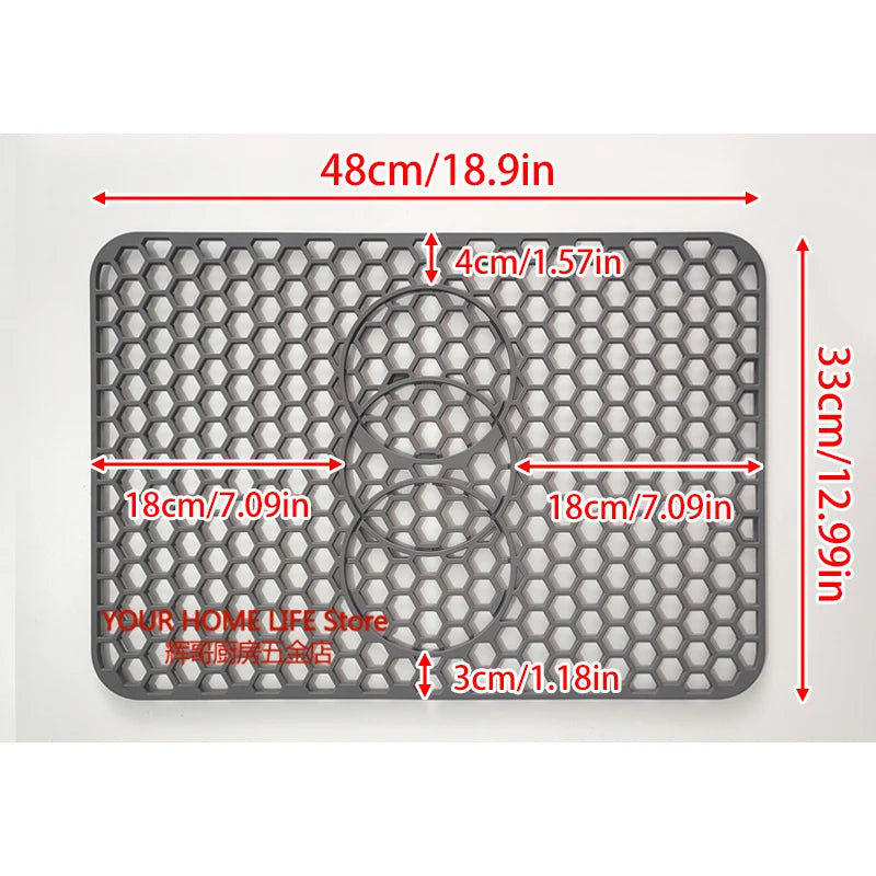 tapis cuisine silicone hexagones moderne noir résistant chaleur antidérapant respectueux environnement