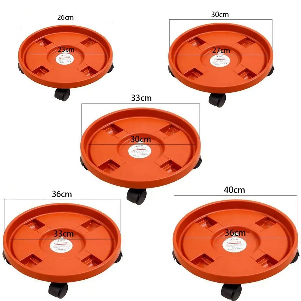 plateau fleurs mobile orange moderne roulettes universelles dimensions variées jusqu'à 400 cm