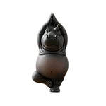statue hippopotame noir résine texture mat réaliste maison 6.5cm 7cm 5.5cm