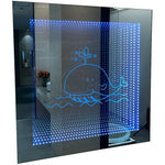 panneau décoratif moderne baleine vagues transparent chambre salle bain déco murale métal led