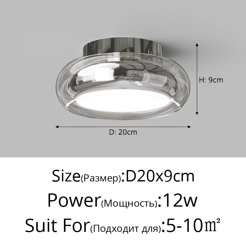 plafonnier moderne noir argenté transparent cercles superposés éclairage quotidien led monté surface télécommande