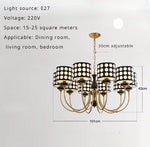 lampe suspendue moderne points blancs fond noir chaîne suspension salon manger led designintérieur