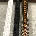 rubans décoratifs polyester blanc noir marron clair motif circulaire largeur 1.5cm classique élégants mariage