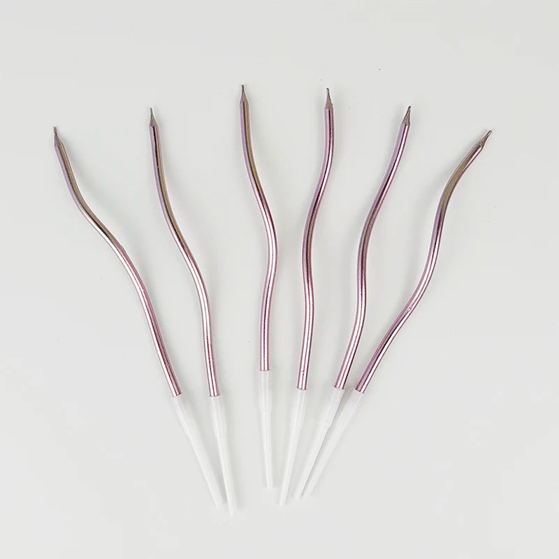 bougies gâteau or rose vert violet blanc lisses brillantes moderne festif anniversaire mariage fiançailles