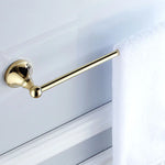 porte serviettes mural or chrome lisse brillant classique vis fixé serviette blanche
