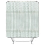 rideau douche moderne blanc transparent rayures points résistant l'eau 180cm