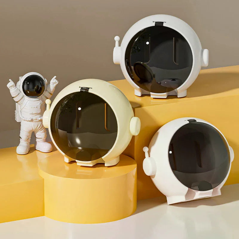 porte brosses dents mural casque astronaute beige clair rose blanc adhésif figurine astronaute modernes
