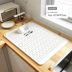 tapis protection table silicone moderne rayures ondulées gris clair blanc