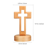 croix bois décorative religieuse socle rond ouvertures rectangulaires traditionnelintérieur décoration religieuse
