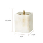 ensemble accessoires salle bain marbre blanc onyx distributeur savon plateau pot brosse dents