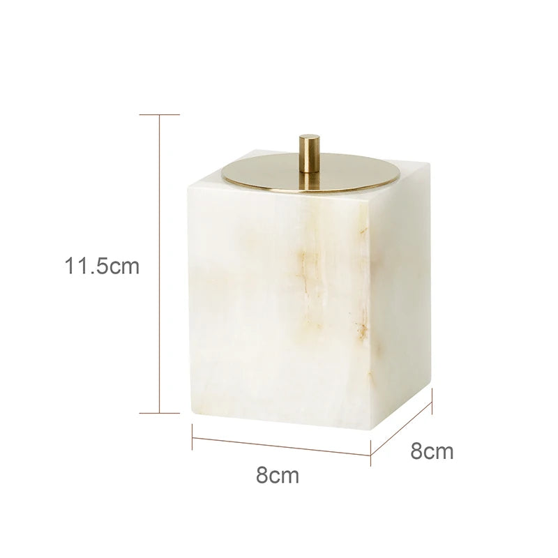 ensemble accessoires salle bain marbre blanc onyx distributeur savon plateau pot brosse dents