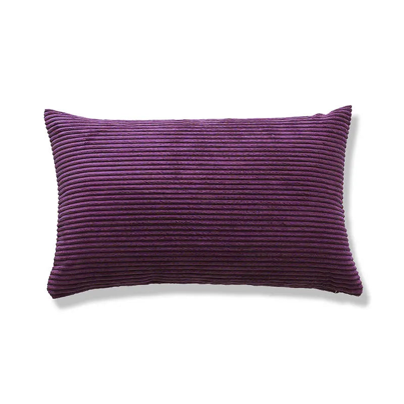 coussin velours rayé marron clair simple imperméable respectueux environnement 30x50cm maison