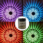 lampe solaire mandala multicolore élégante autoinstallation ip65 led mur extérieur contemporain