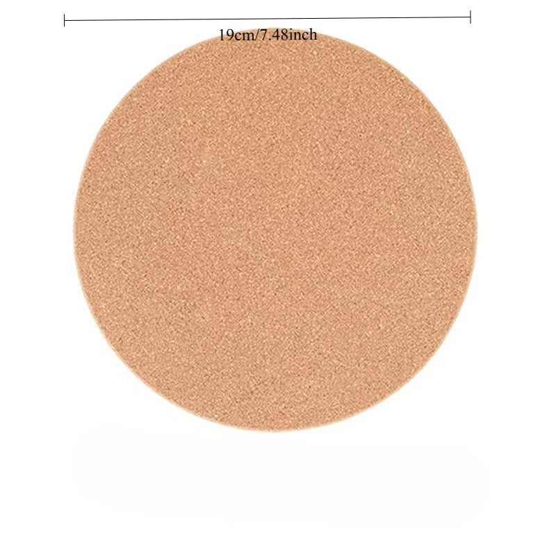 tapis table bois liège durable antidérapant silencieux protection surface ronde minimaliste naturelle rustique