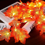 guirlande lumineuse feuilles érable led automne orange rouge jaune décoration extérieure intérieure festive chambre