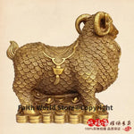 statue mouton dorée poissons artisanal décoration murale maison salon 21cm haute