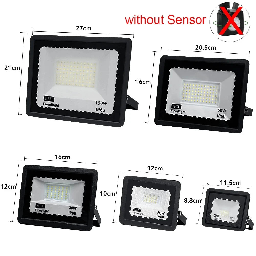 projecteur led noir moderne ip66 capteur mouvement clips interrupteurs rotatifs extra long cordon alimentation