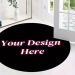 tapis rond noir moderne antidérapant imperméable your here photo logo entrée maison chambre prière