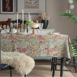 nappe table imprimée fleurs motifs floraux beige rose verte réutilisable machine toute l'année maison