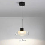 lampe suspendue led moderne noir blanc transparent minimaliste interrupteur bouton acrylique verre chambre salon