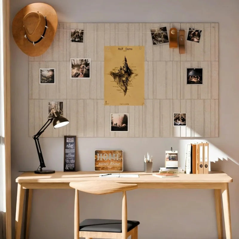 panneaux décoratifs feutre rayures verticales moderne adhésif 30cm 30cm 12 pièces
