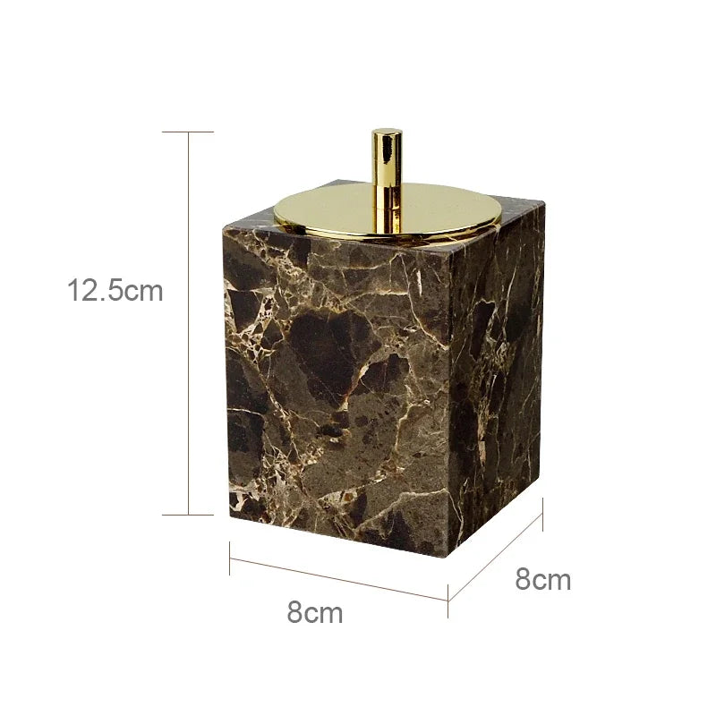ensemble salle bain marbre distributeur savon porte savon diffuseur huiles essentielles noir doré