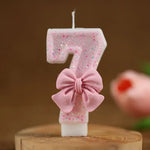 décoration anniversaire fille bougie chiffre rose pailletée brillante festive numérotée