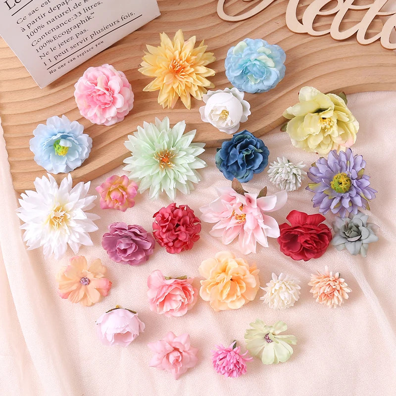 fleurs artificielles roses pivoines dahlias multicolores décoration mariage intérieur bouquet soie clips