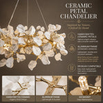 lustre suspendu moderne blanc doré petals mat cuisine salon chambre principal