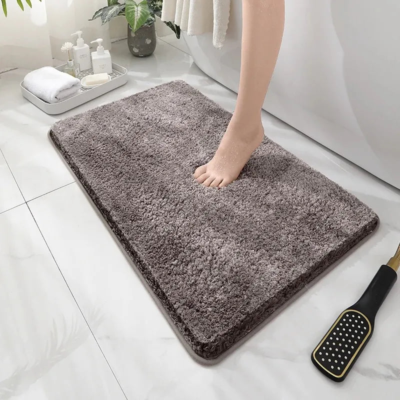 tapis bain poilu antidérapant imperméable résistant couleur gris moderneintérieur prière cuisine chambre