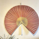 ventilateur mural bambou rouge beige gris vert rayures minimaliste tassel