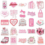 stickers rose dessins animés thème lecture coeurs livres rubans adhésifs mignons ordinateur portable téléphone