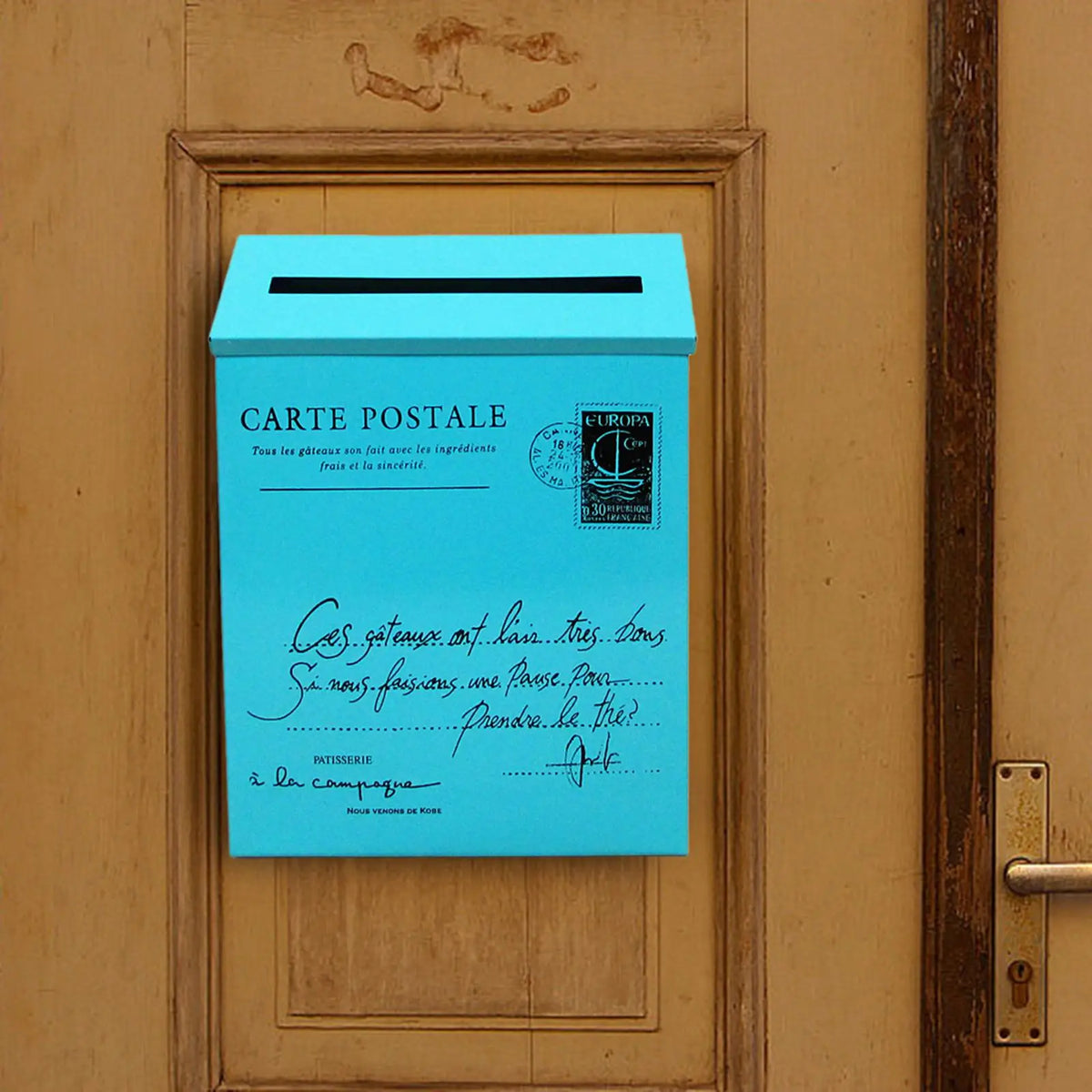 boîte lettres murale métal blanc classique timbre imprimé extérieur jardin porte classic adhesive mounted
