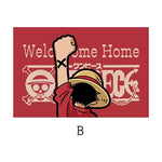 tapis d'entrée one piece noir blanc rouge personnages bienvenue chez toi logo/svg anime moderne