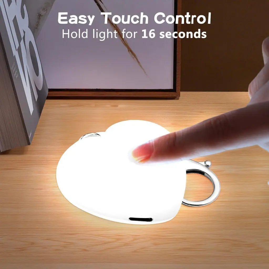 lampe led rechargeable sac main coeur blanche argentée capteur automatique