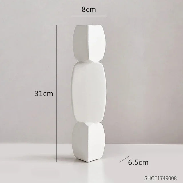 vases decoratifs modernes minimalistes geometriques blanc noir sculpturauxbranches feuillageintérieur decoration