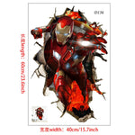 sticker mural 3d super héros hulk iron man captain america thor rouge bleu vert