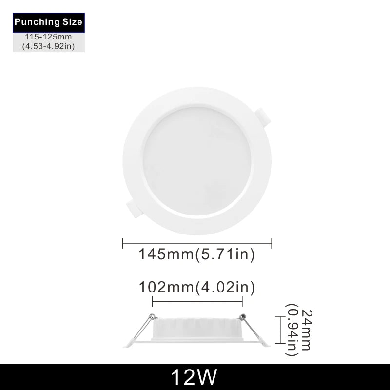 plafonnier led blanc moderne 6w 9w 12w 18w 24w 220v clips instructions