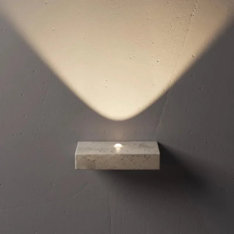 lampe murale moderne pierre naturelle gris clair éclairage quotidien 3000K fixé mur minimalisteintérieur decoration