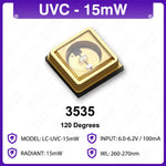lampe uv diode 260nm 280nm 300nm or noir moderne technologique purification air eau sterilisation