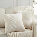 housses coussin polyester rayées modernes non toxiques opaques couleur beige marronclair blancvertmarine chambre