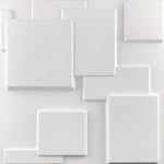 panneau mural 3D blanc motif géométrique moderne imperméable résistant humidité anti moisissure anti fumée