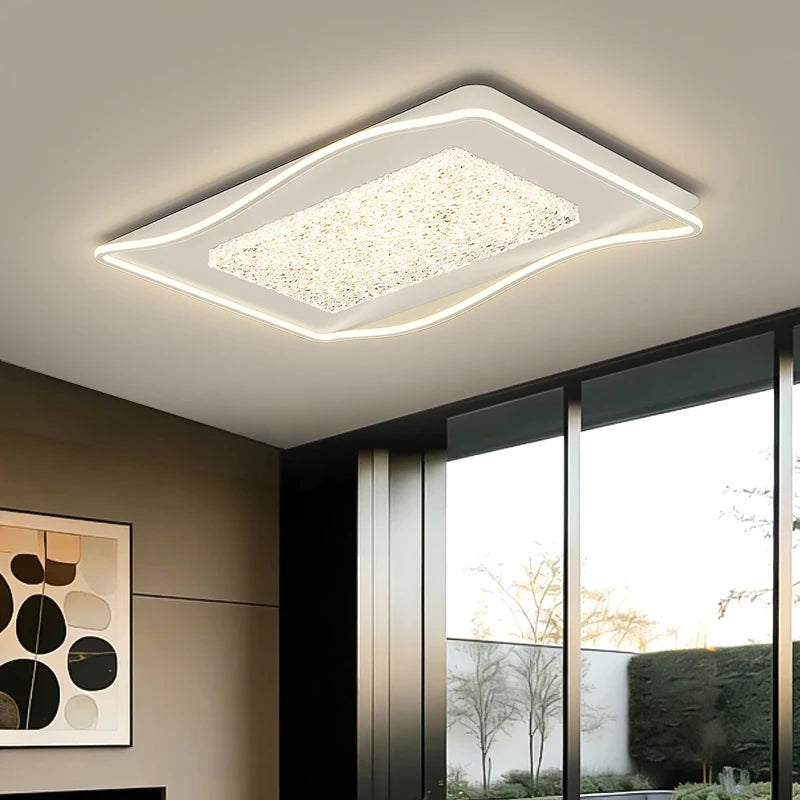 plafonnier moderne blanc doré cristaux effet glace craquelée éclairage led facile haute qualité