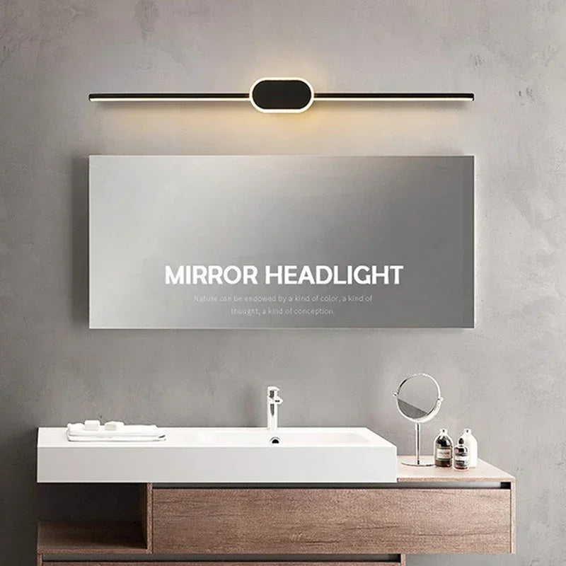 lampe miroir moderne noir blanc led tricolore mur applique aluminium