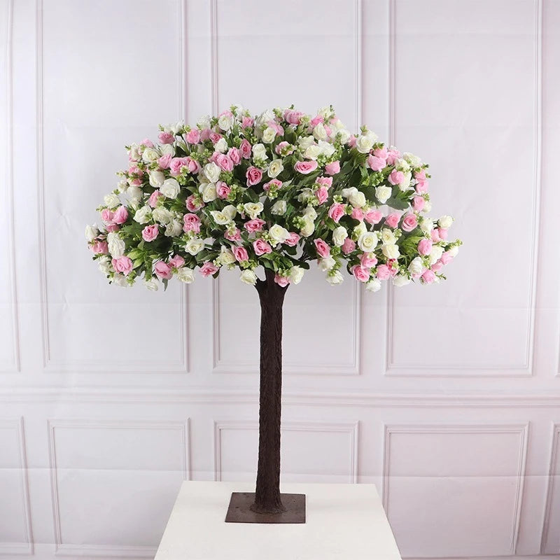 arbre artificiel fleurs naturel moderne minimaliste blanc rose violet rouge décoration extérieur anniversaire mariage