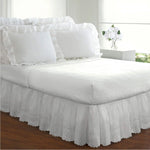 jupe lit blanche brodée fleurs volants dentelle classique élégante lit double grand