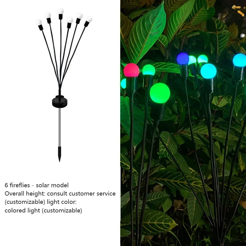 lampe solaire jardin multicolore moderne sphères colorées tiges noires autoinstallationextérieur
