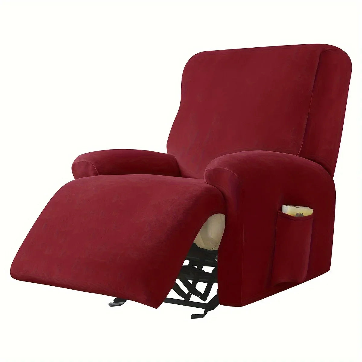 housses fauteuil beige gris bleu marine velours doux moderne confortable machine lavable anneaux fixations