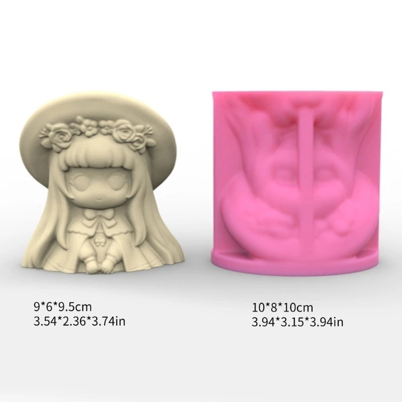 cache pot silicone forme figurine personnages accessoires floraux rose beige vert mignon decoratif